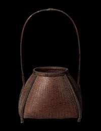 A Japanese Ikebana Bamboo Basket
