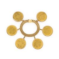 Yellow Gold 'Caciques de Venezuela' Coin Bracelet