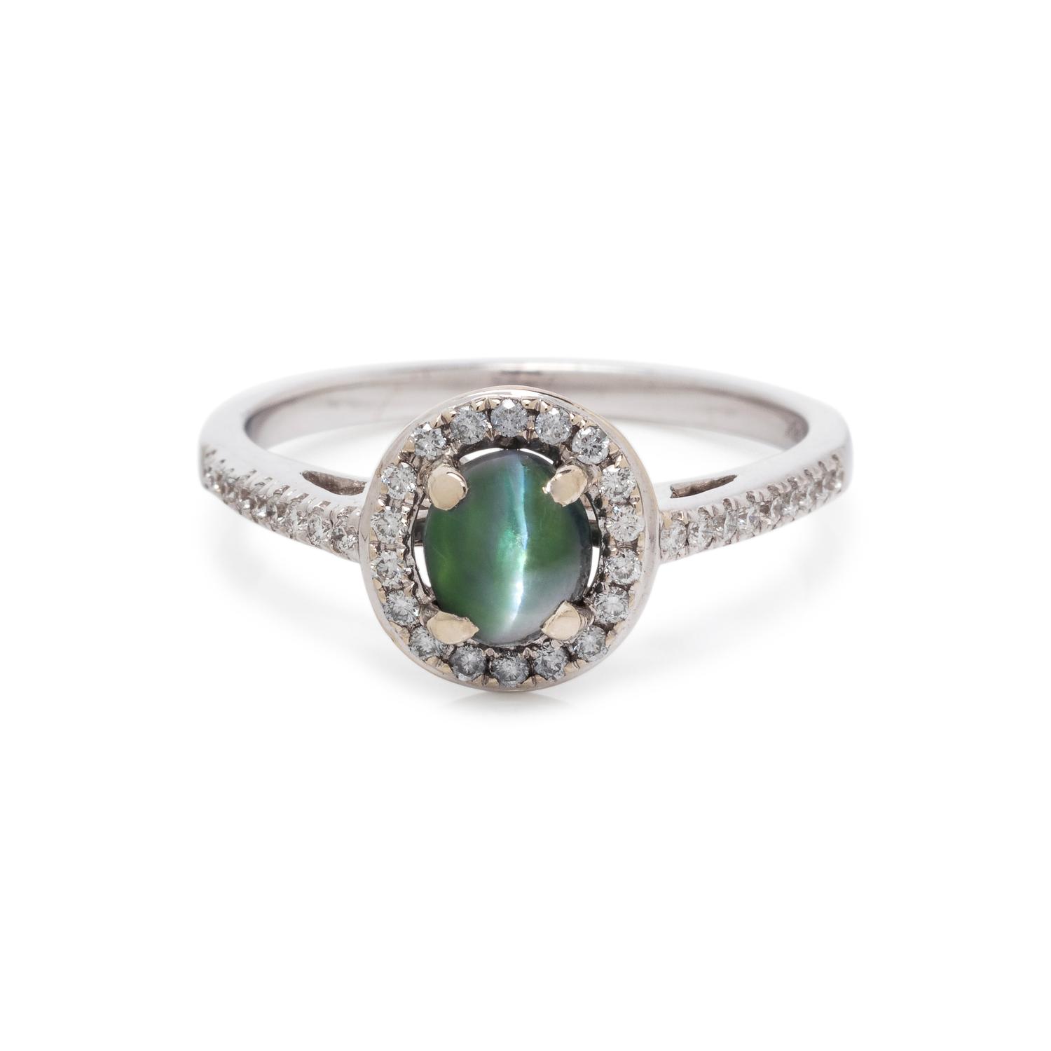 CAT'S EYE ALEXANDRITE AND DIAMOND RING