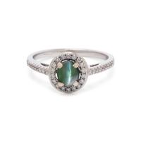 CAT'S EYE ALEXANDRITE AND DIAMOND RING