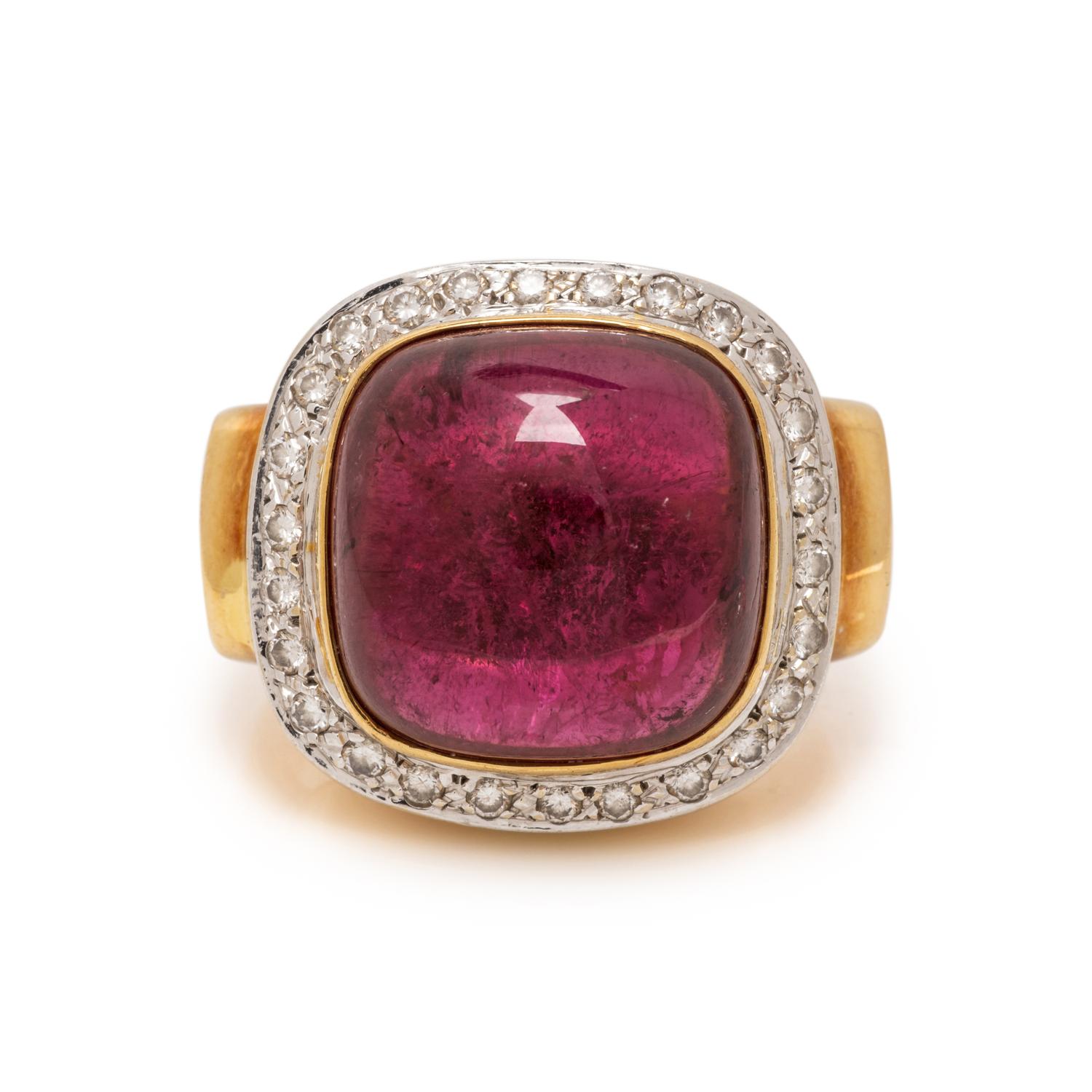 PINK TOURMALINE AND DIAMOND RING
