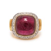PINK TOURMALINE AND DIAMOND RING