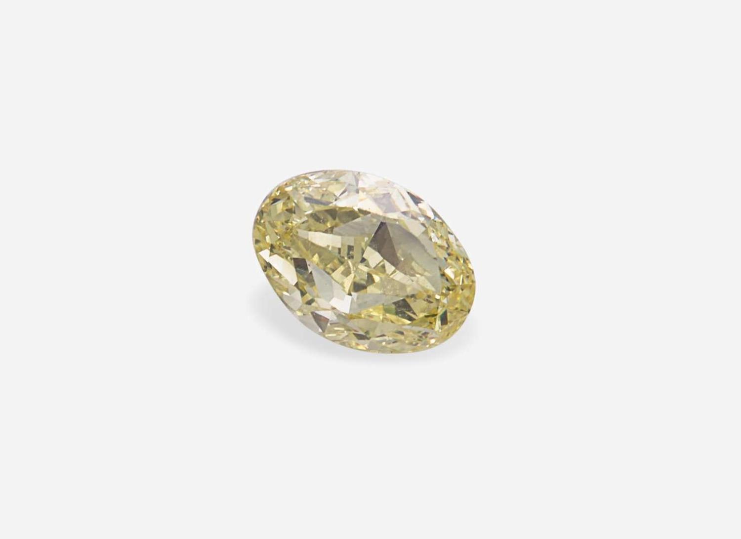 An Unmounted 1.00 Carat Fancy Intense Yellow Oval-Cut Diamond, GIA Certified