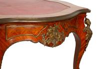A Louis XV Style Gilt Bronze Mounted Parquetry Bureau Plat