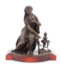 A Continental Bronze Figure Mounted as a Lamp