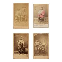 A.W. Barker — Four CDVs of Osage, Sac & Fox Indians