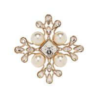 Chanel Rhinestone & Faux Pearl Brooch, 2019