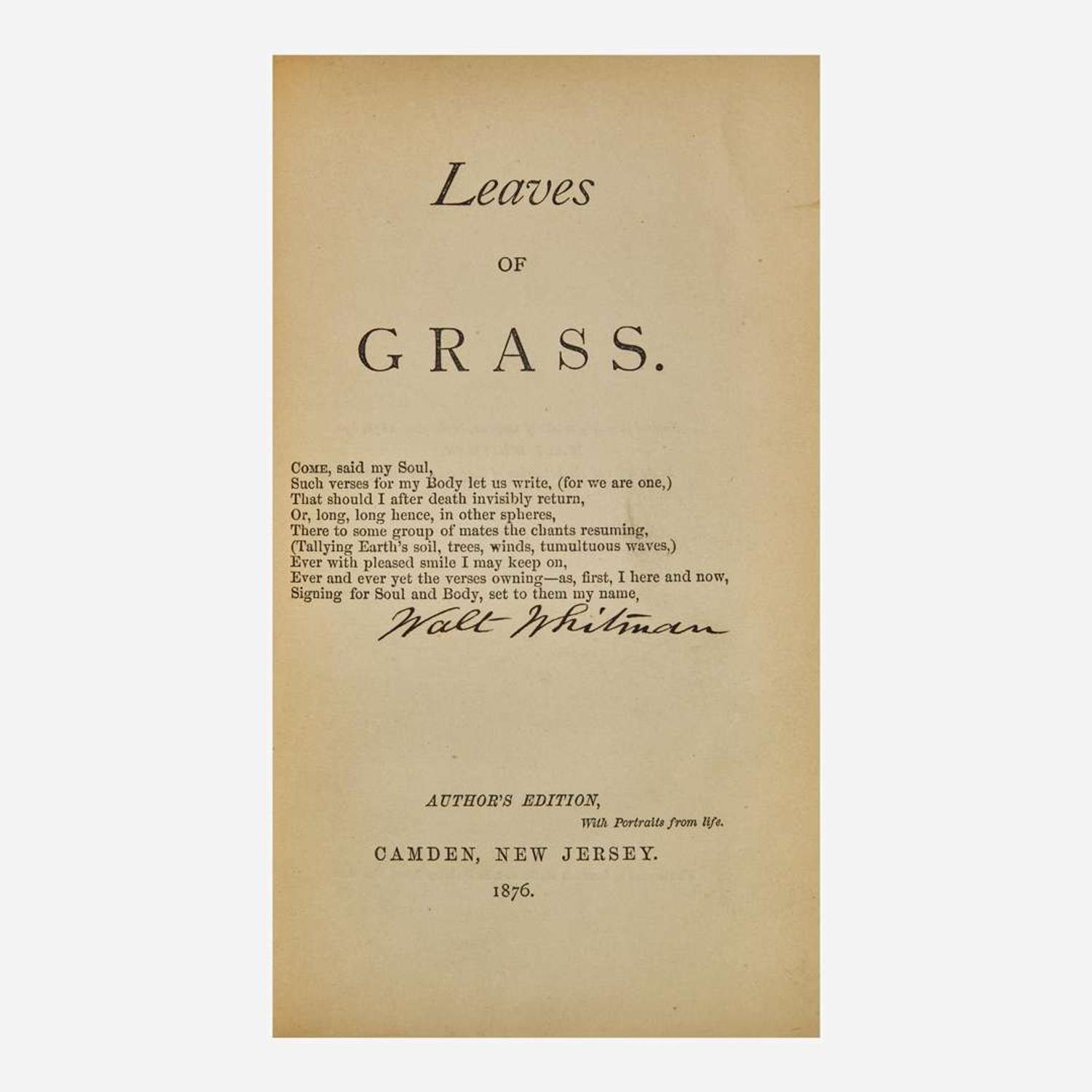 [Literature] (Whitman, Walt) Leaves of Grass