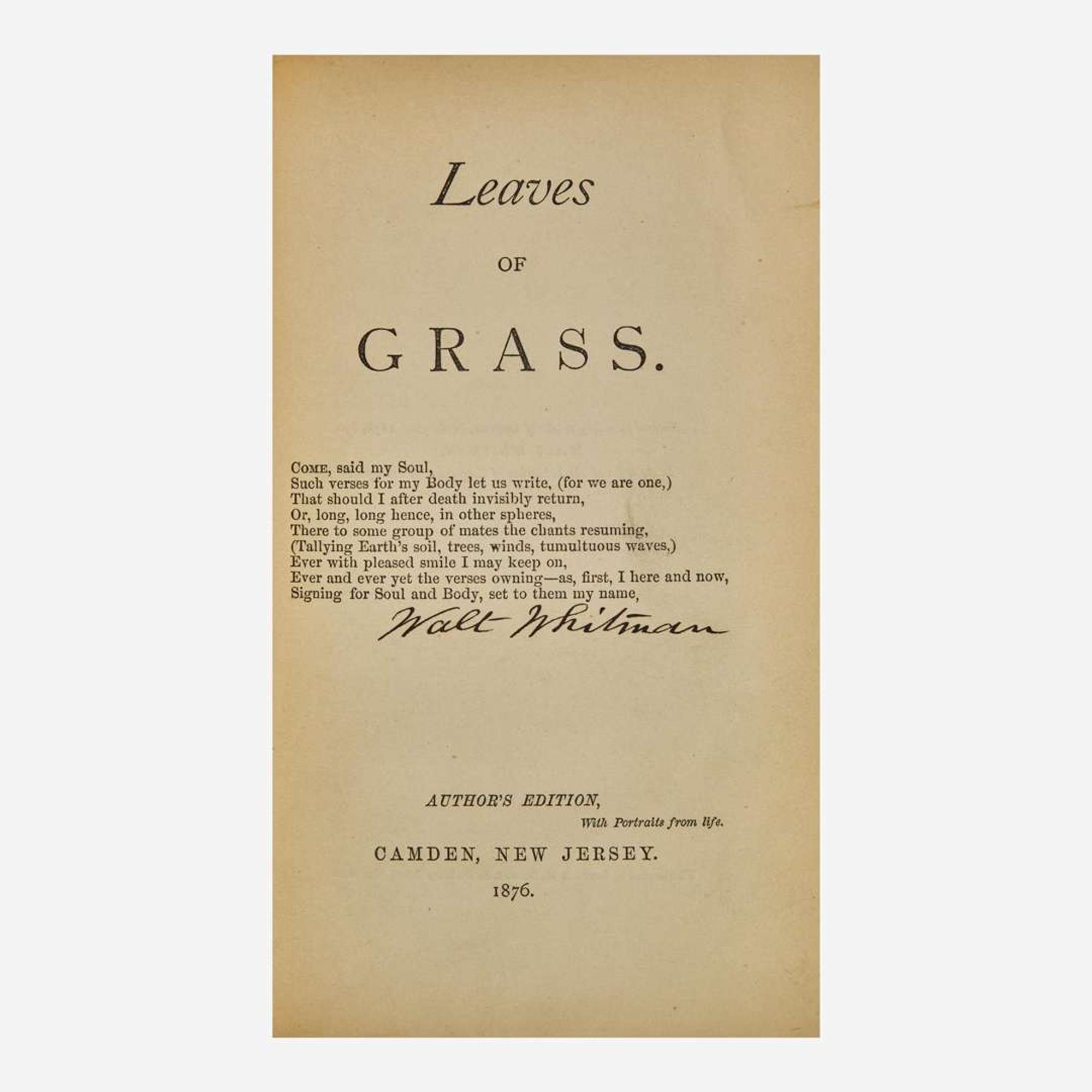 [Literature] (Whitman, Walt) Leaves of Grass