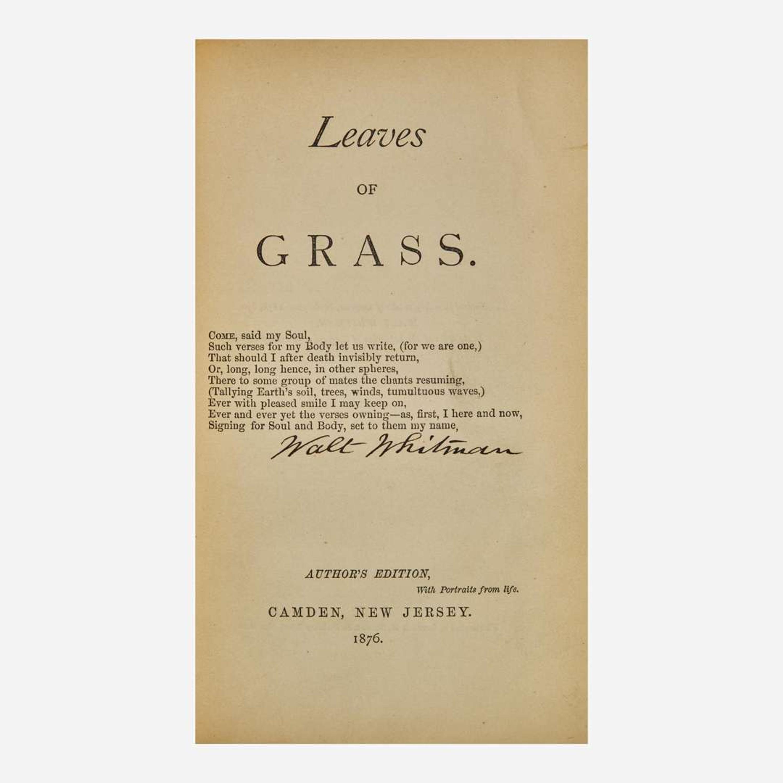 [Literature] (Whitman, Walt) Leaves of Grass