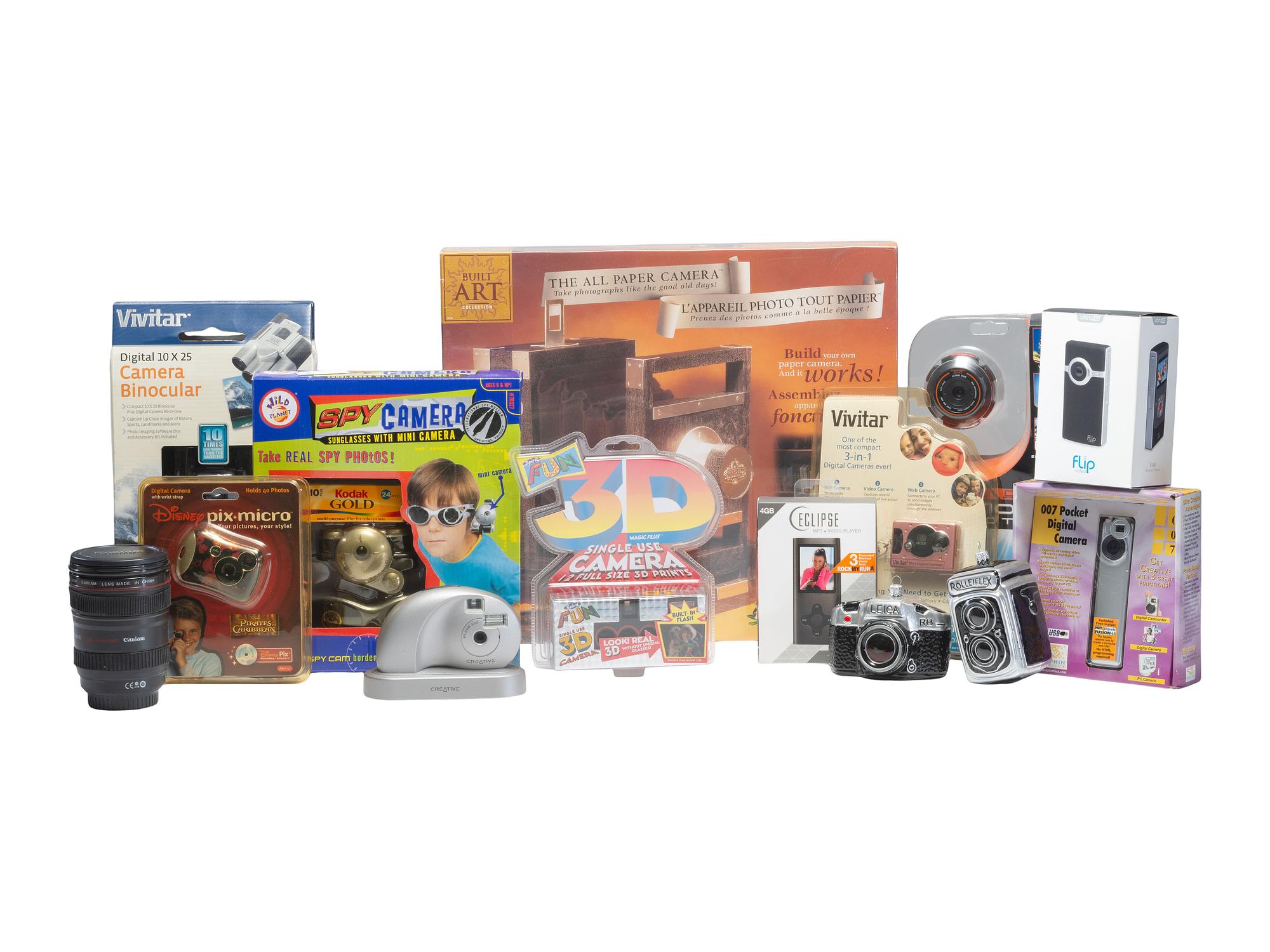 [CAMERAS]. Large group of photographic novelties and souvenirs, comprising: