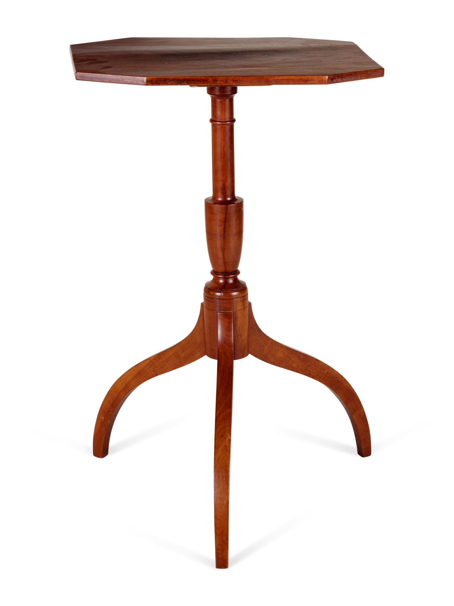 A Federal Mahogany Octagonal-Top Candlestand