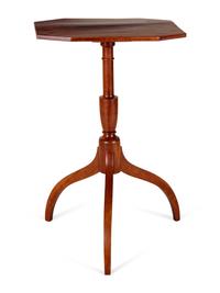 A Federal Mahogany Octagonal-Top Candlestand