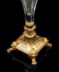 A Gilt-Bronze Mounted Etched and Cut Glass Vase