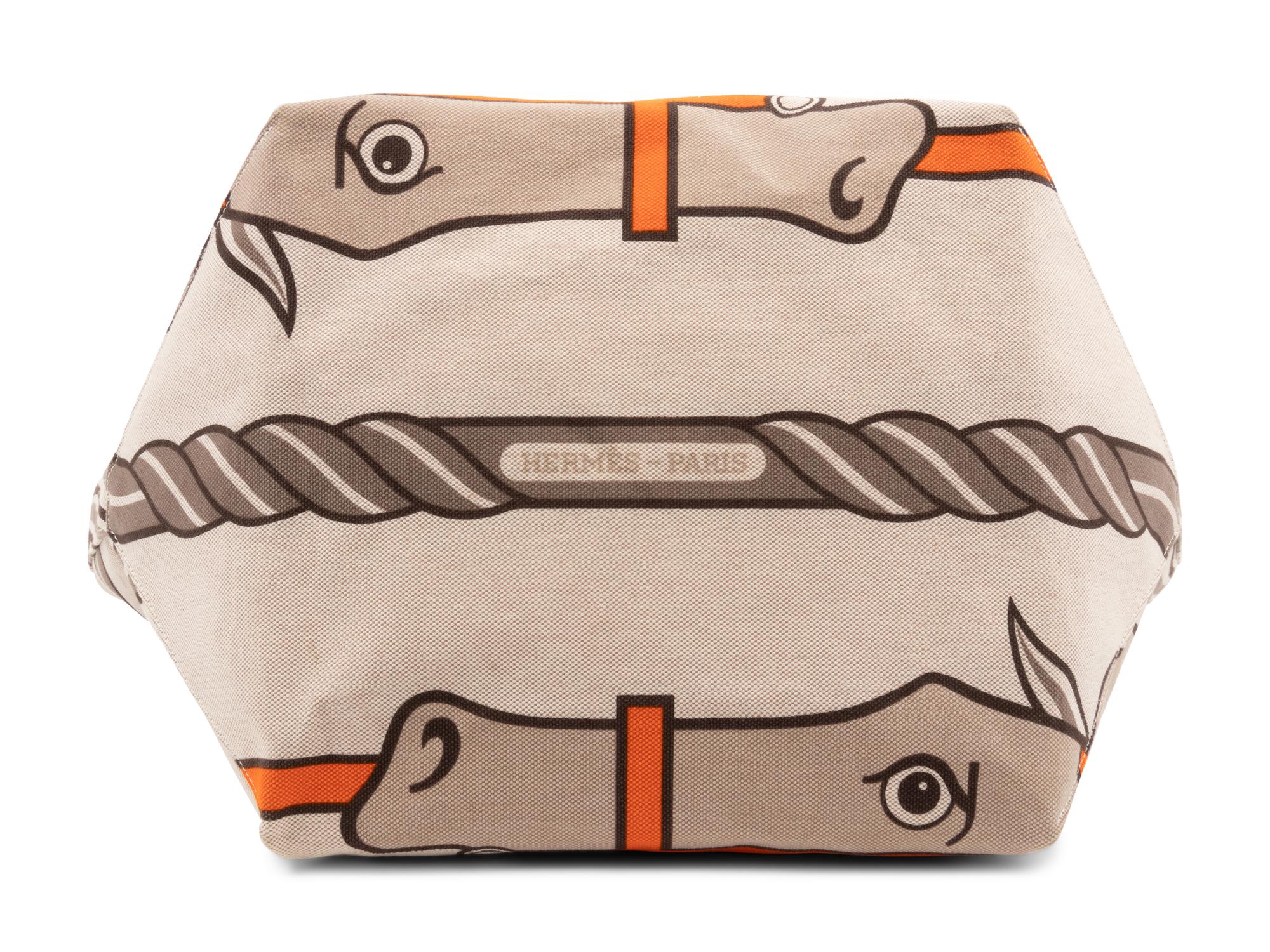 An Hermes Steeple Toile Tote Bag, 22" x 12" x 12".