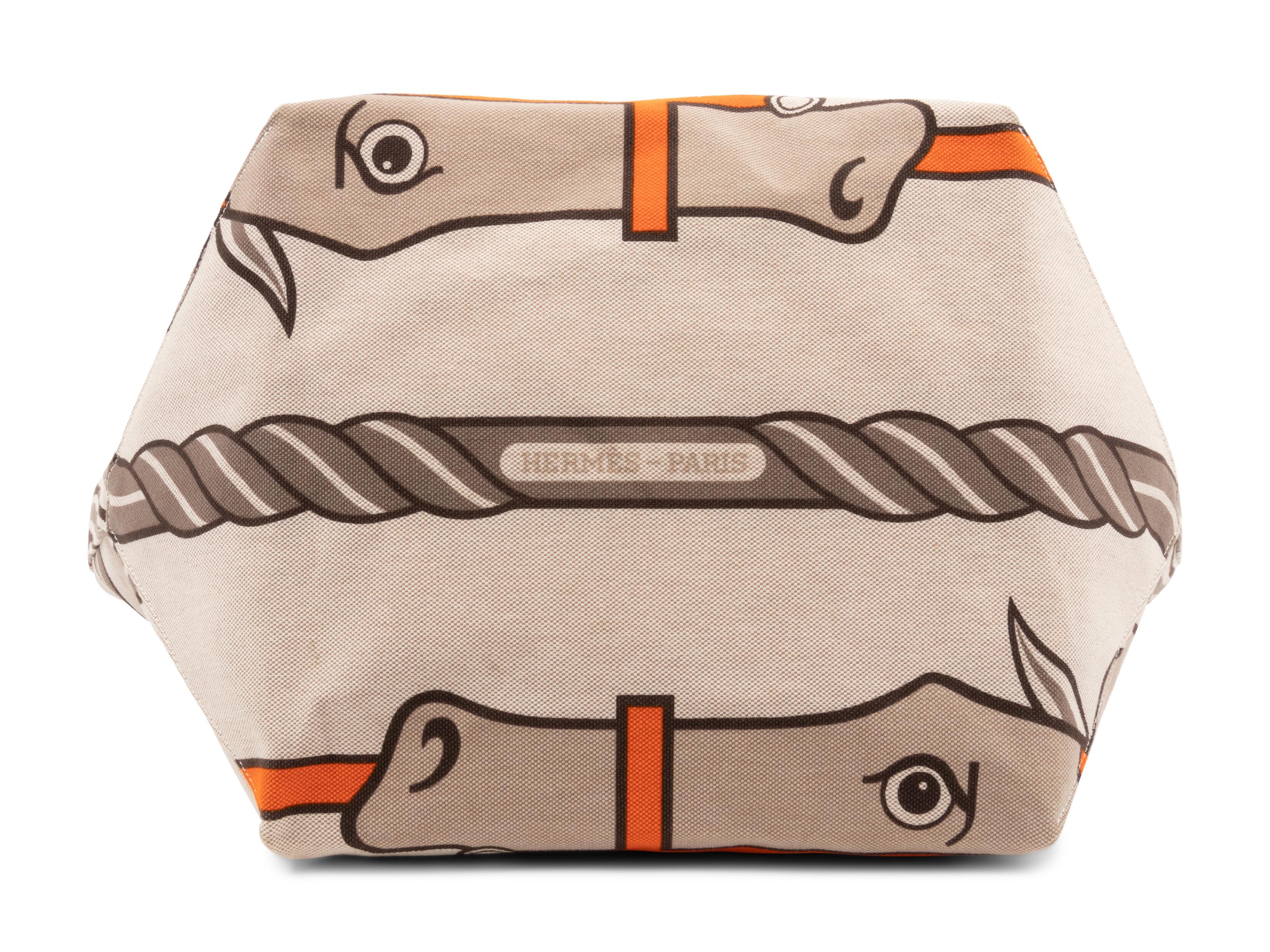 An Hermes Steeple Toile Tote Bag, 22" x 12" x 12".