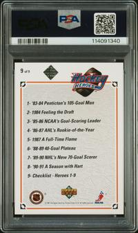 A 1991 Upper Deck Brett Hull Signed Autograph Hockey Heroes Card No. 9 (926/2,500) PSA 9 MINT
