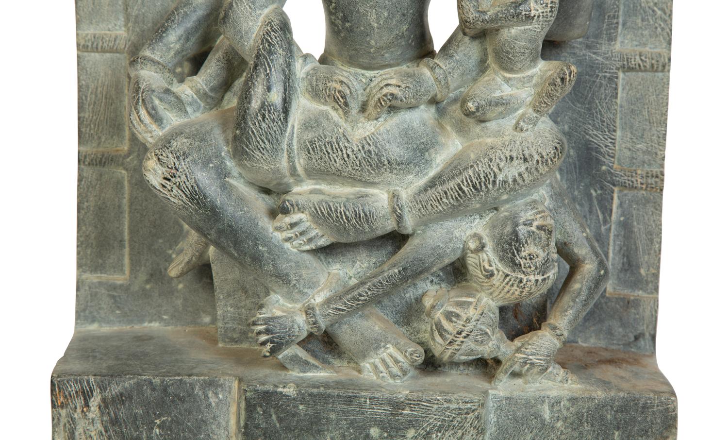 A Carved Stone Sculpture of Lord Narsinmha — 19th Century