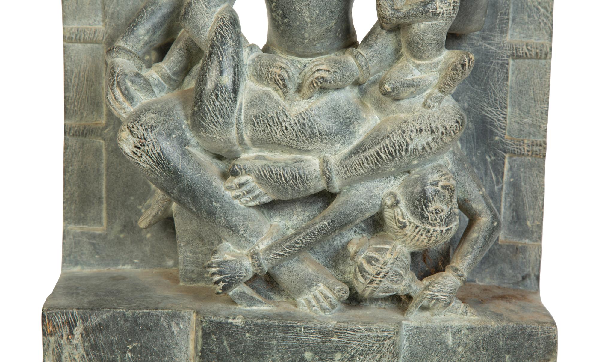 A Carved Stone Sculpture of Lord Narsinmha — 19th Century