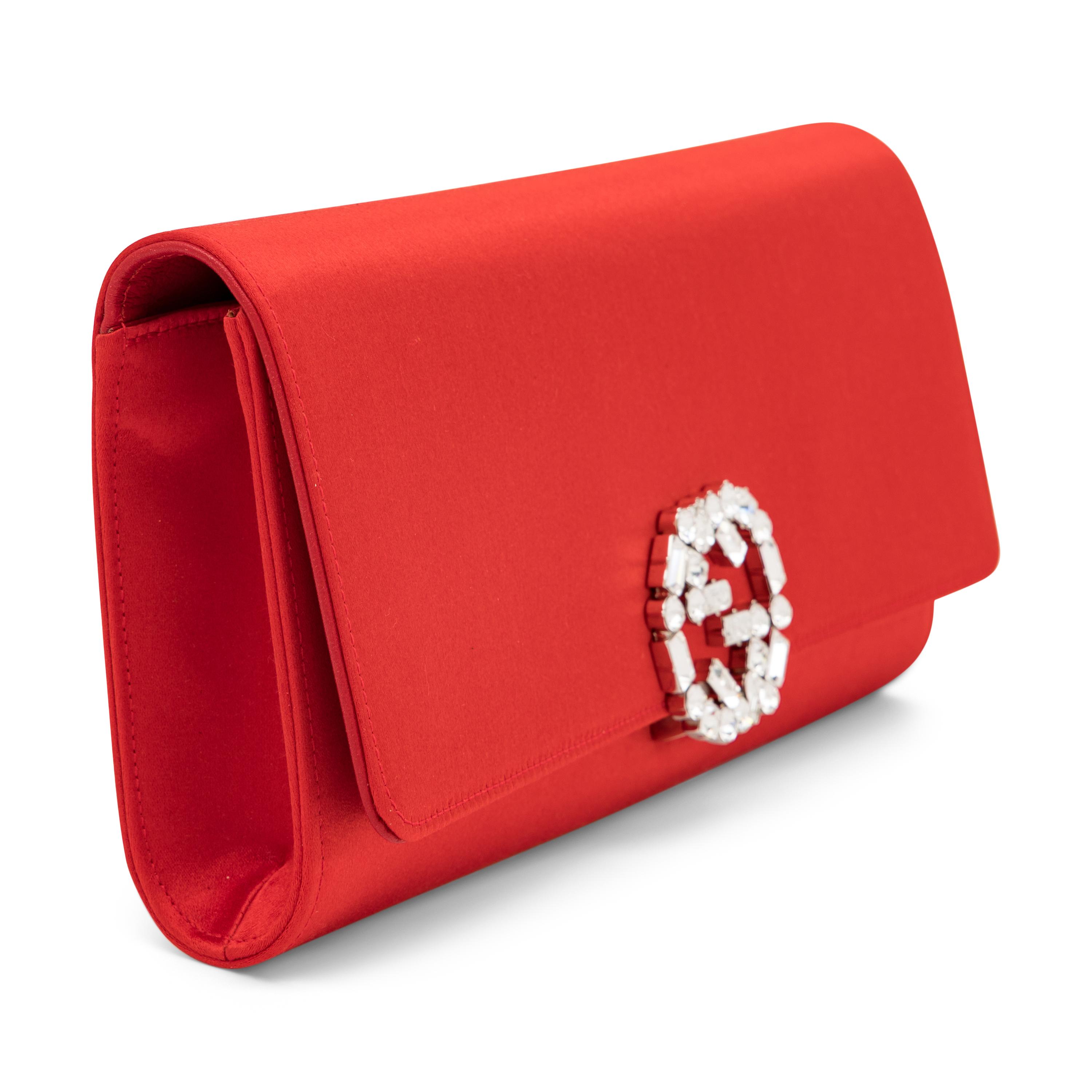 Gucci, Scarlet Satin Clutch