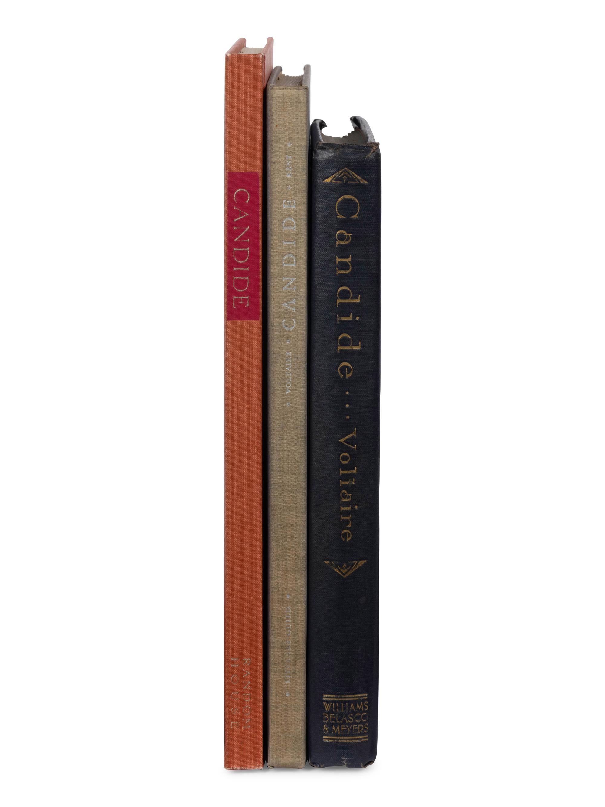 VOLTAIRE, Francois Marie Arouet de (1694-1778). A group of 3 illustrated editions of Candide , comprising: