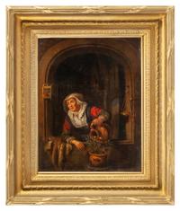 Continental School, (17th Century), Woman Watering Plant