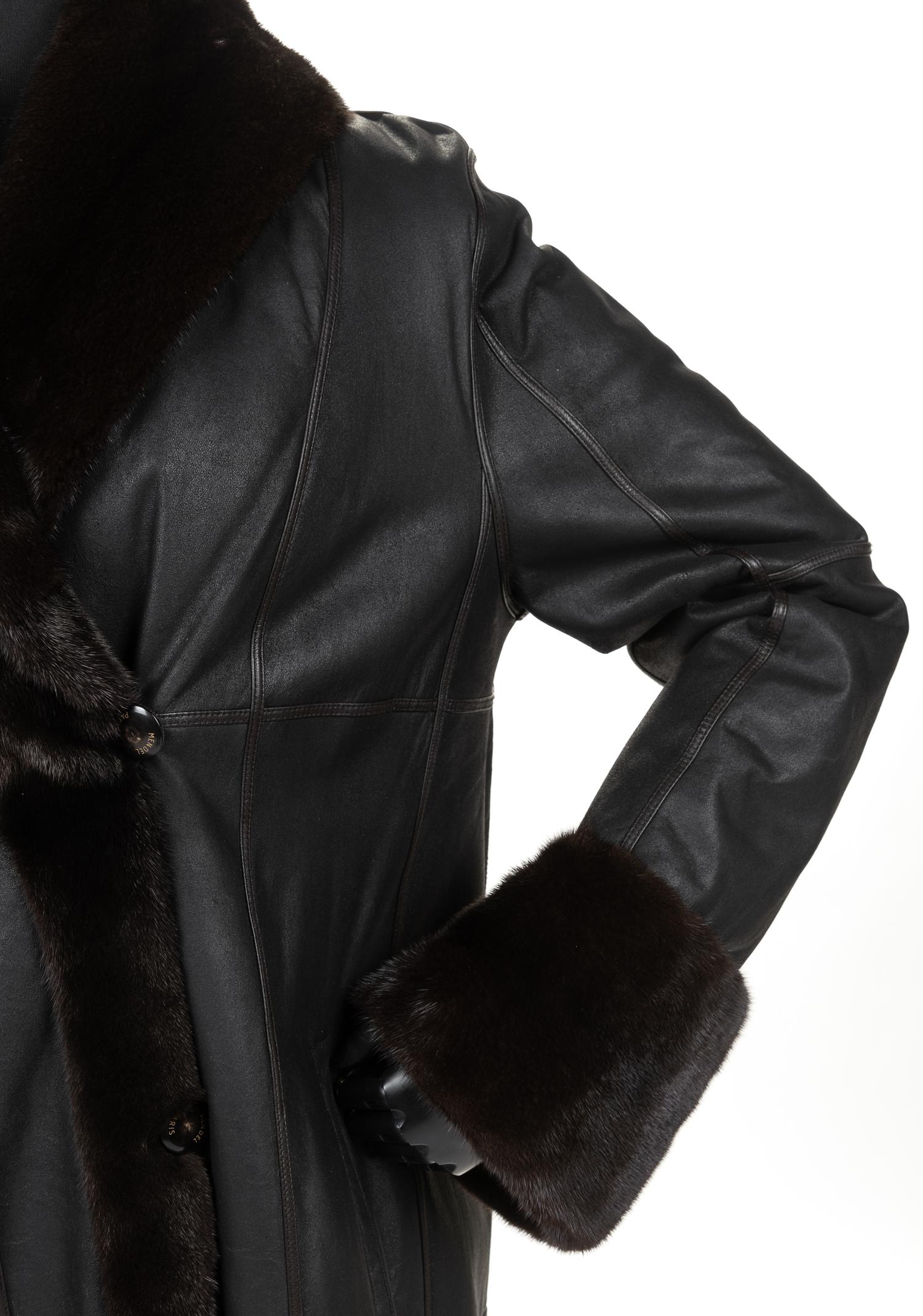 J. Mendel Mink-Lined Reversible Leather Coat, 2000-10s