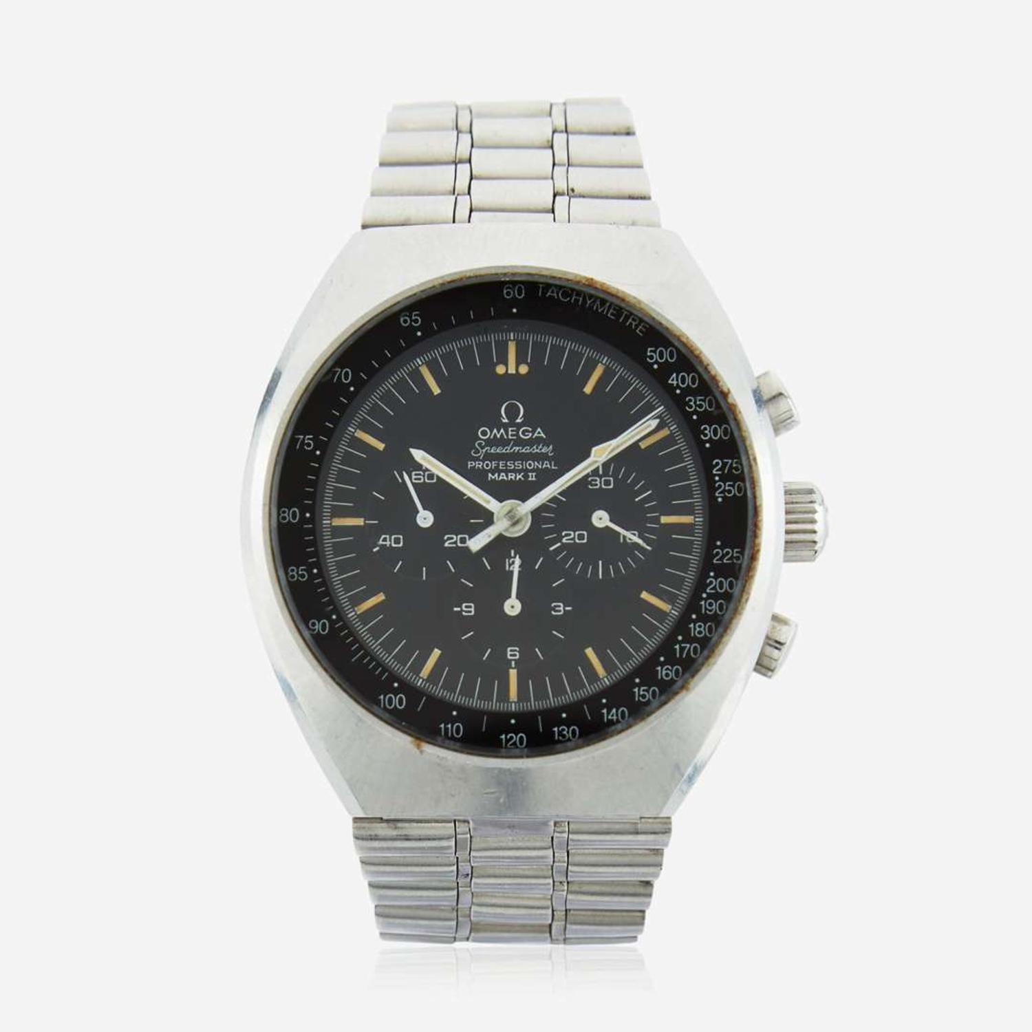 A stainless steel chronograph sports wristwatch, Omega Speedmaster Professional, Mark II 145.014 2750/67