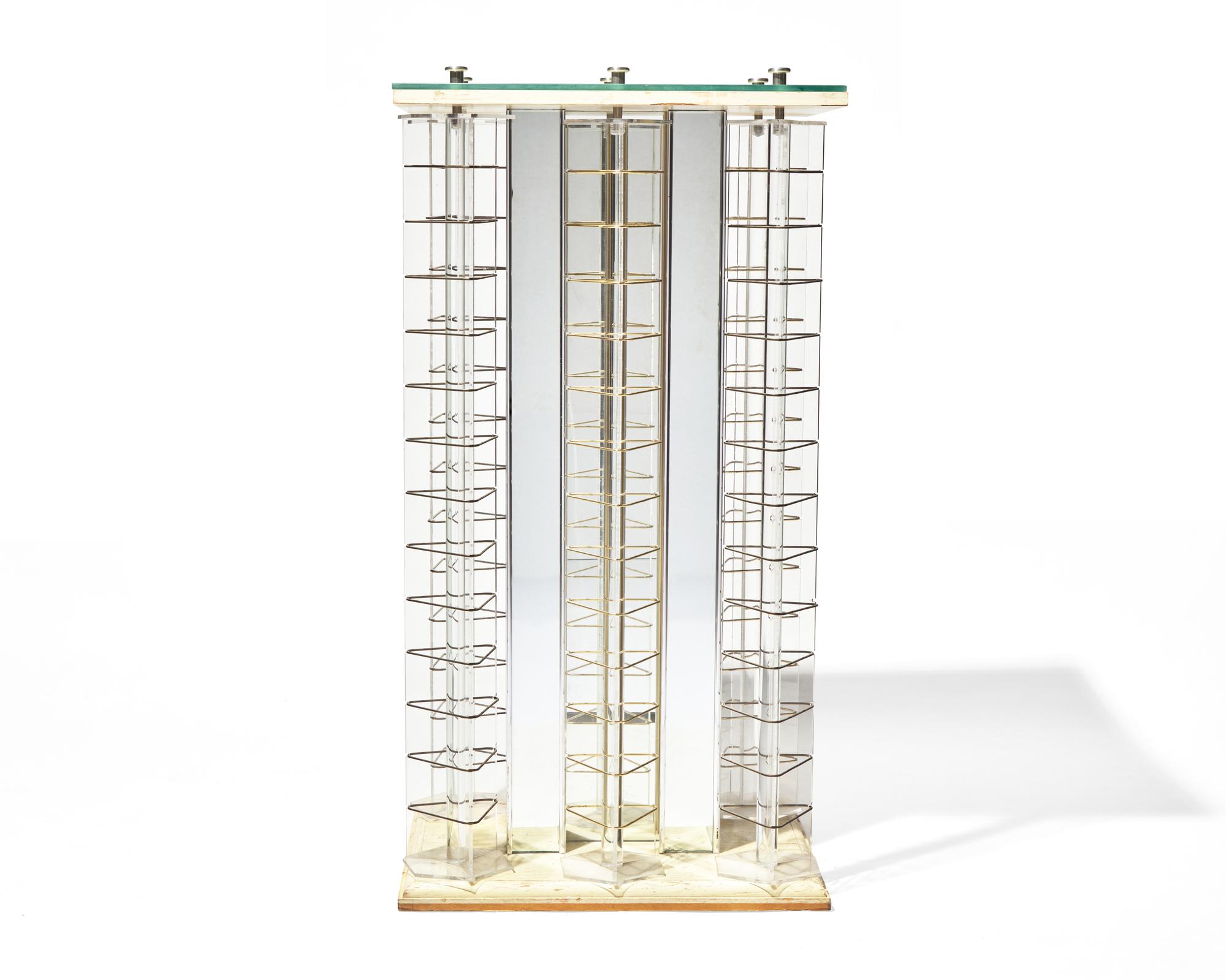 Acrylic and Metal Sculptural Pedestal