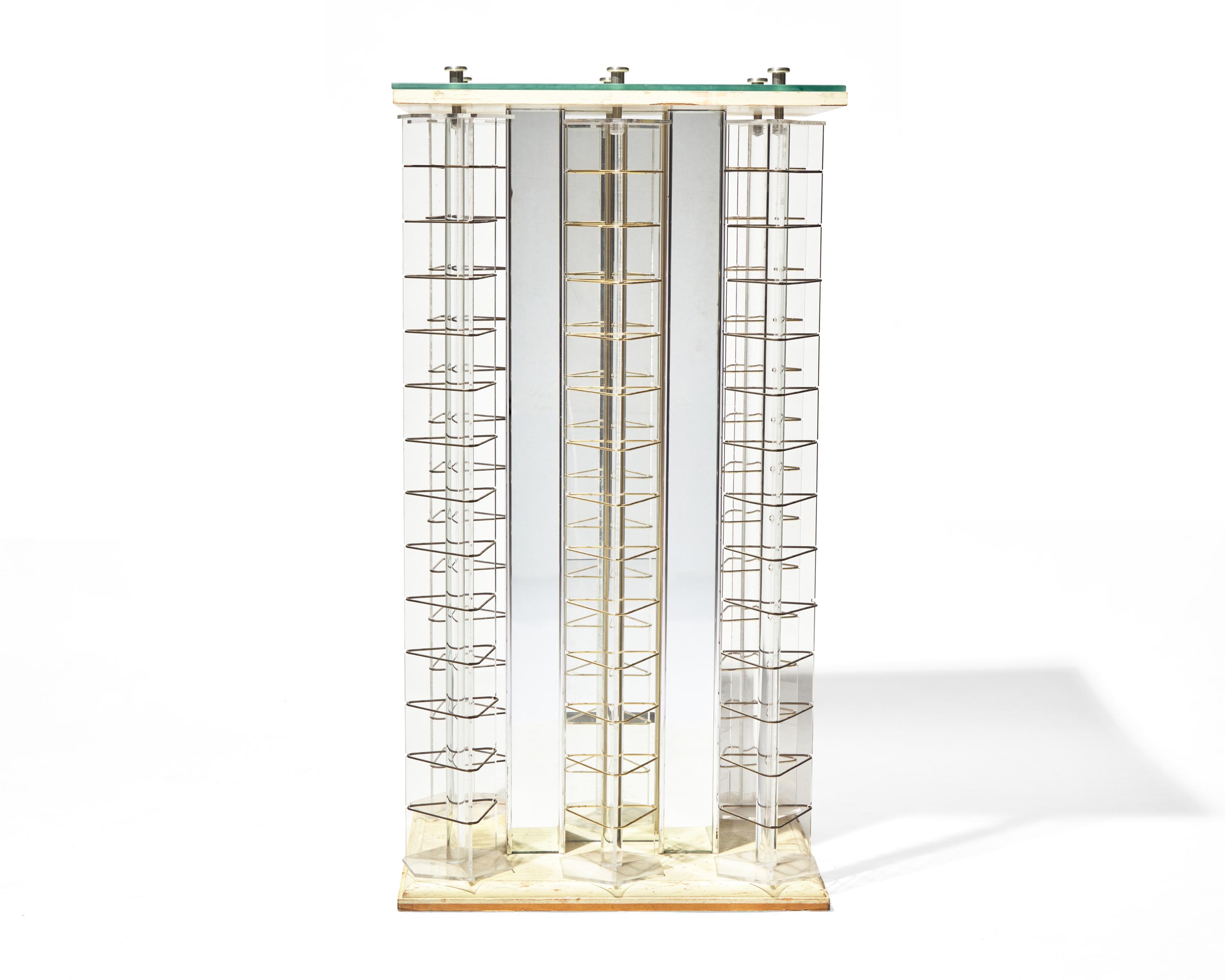 Acrylic and Metal Sculptural Pedestal