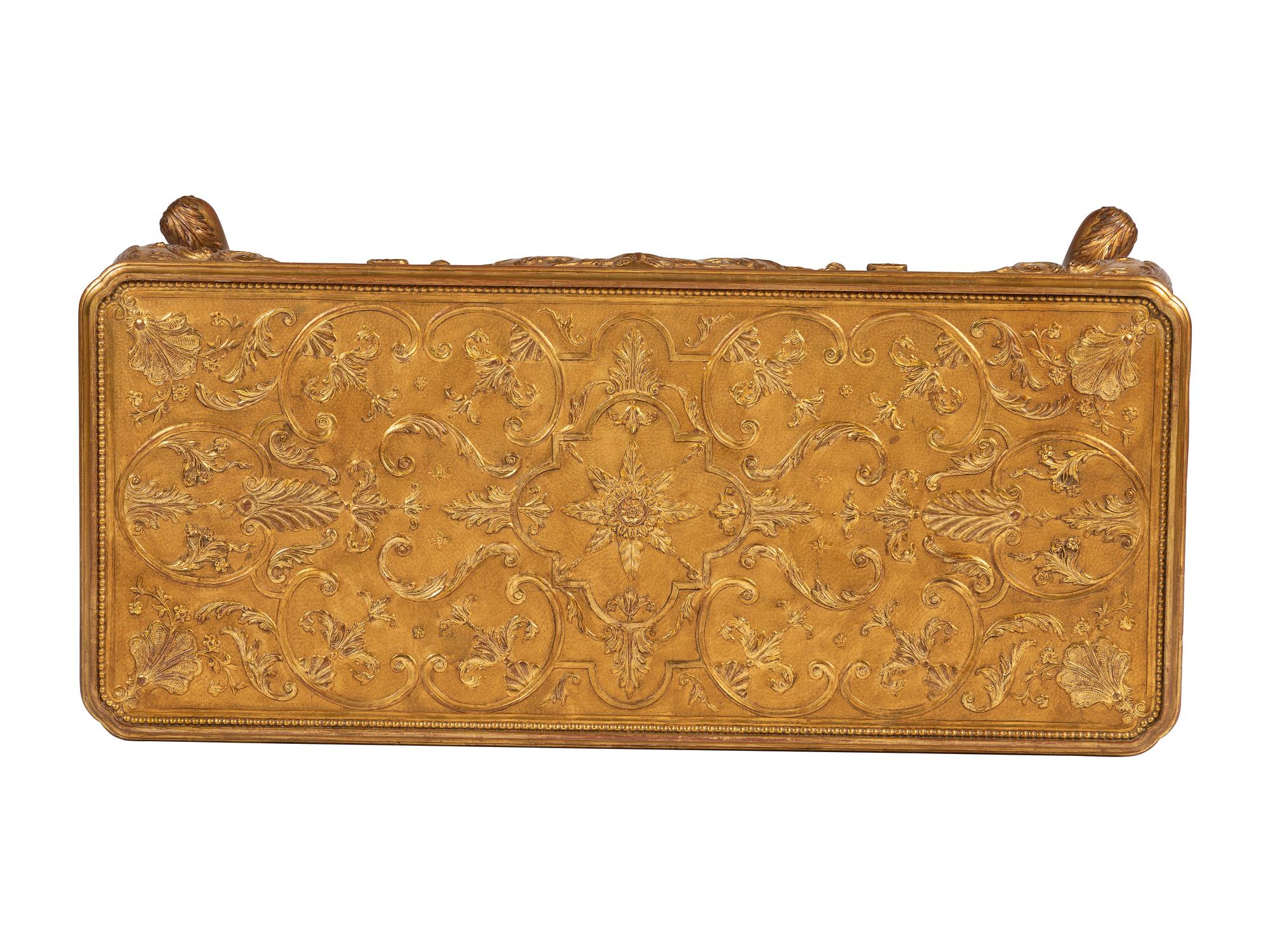 A Pair of Louis XV Style Giltwood Console Tables