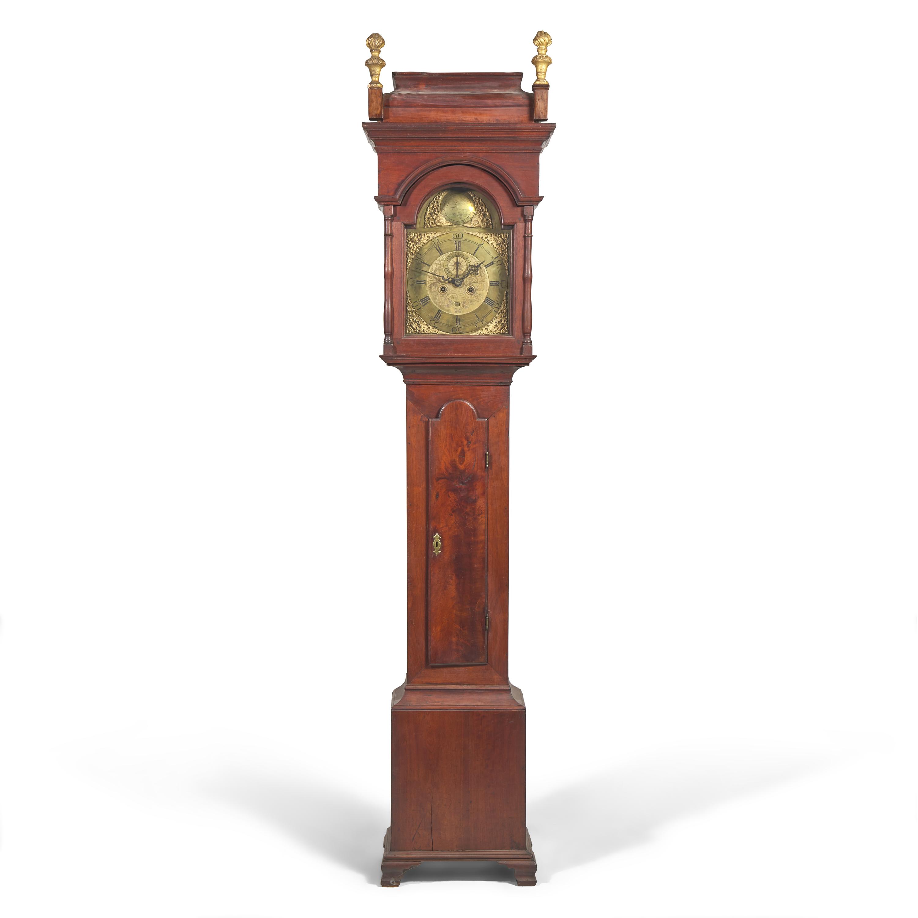 A Chippendale Walnut Tall Case Clock