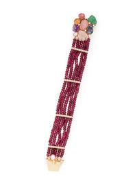 MULTIGEM AND DIAMOND BEAD BRACELET