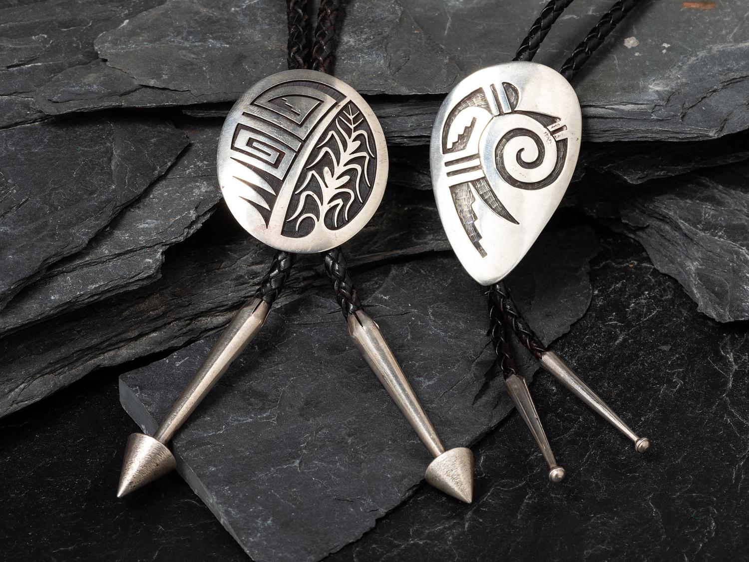 Silver Overlay Bolo Ties