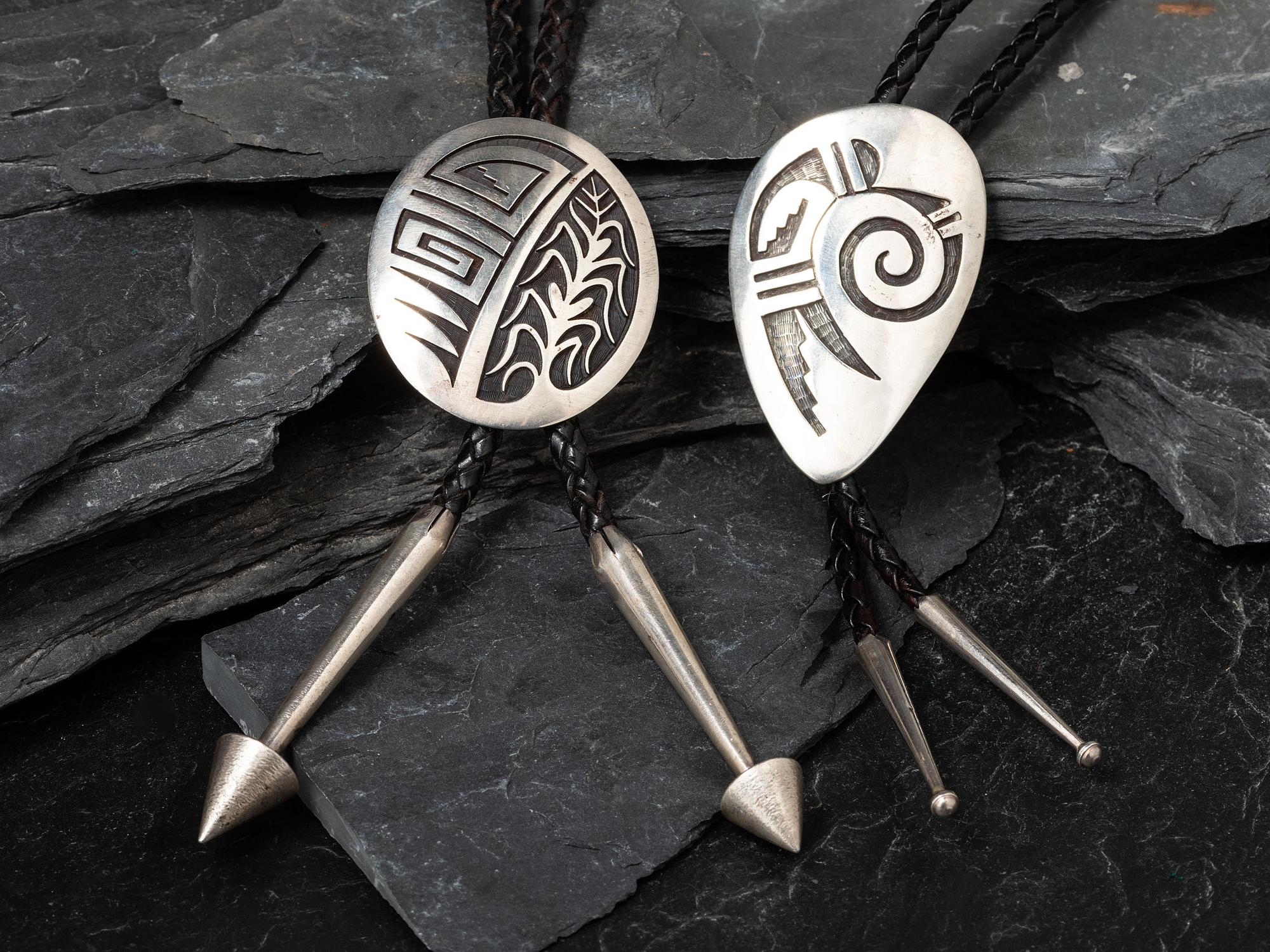 Silver Overlay Bolo Ties