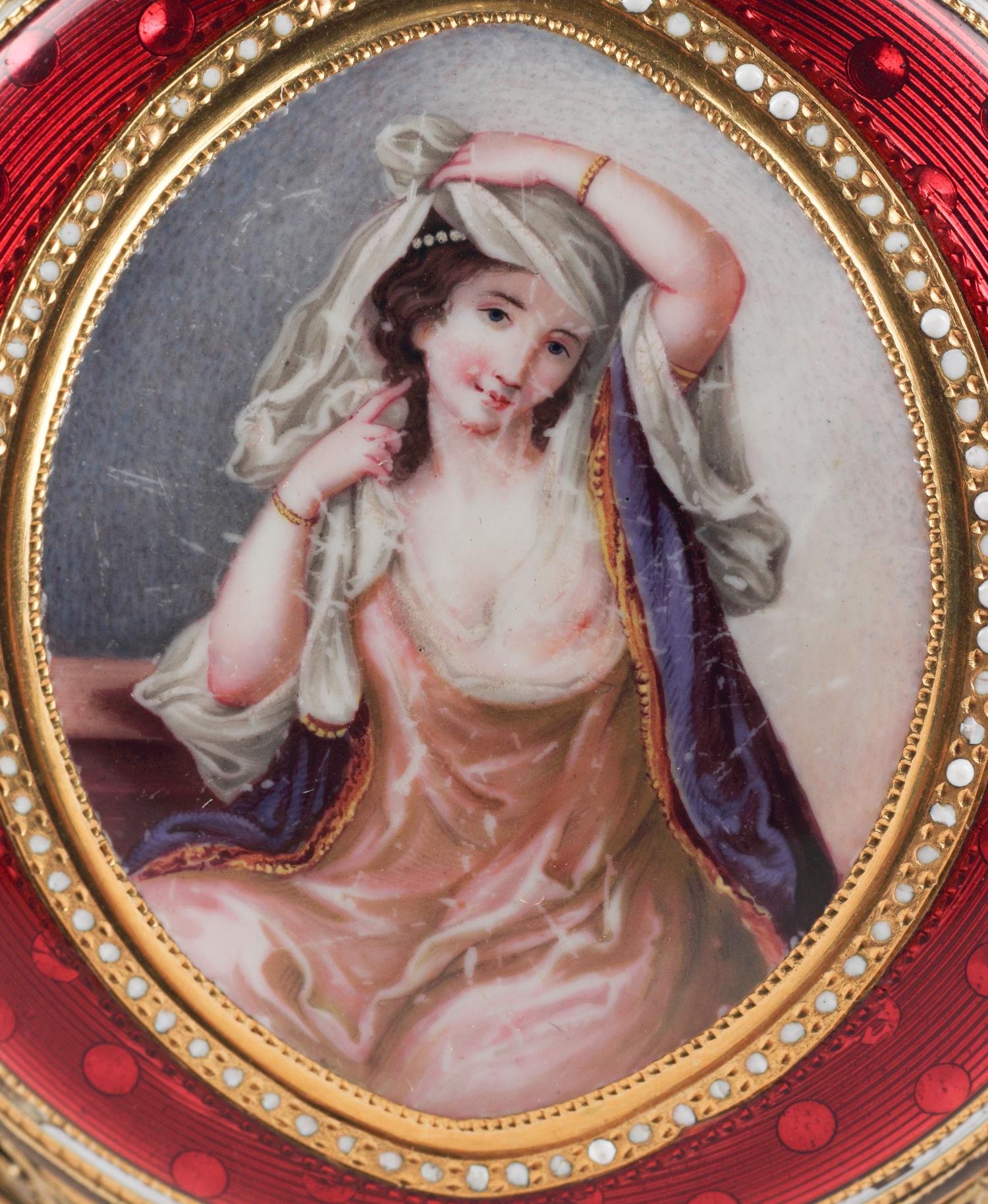 An Austrian Gilt-Bronze, Enamel, Hardstone and Pearl Cased Pocket Watch