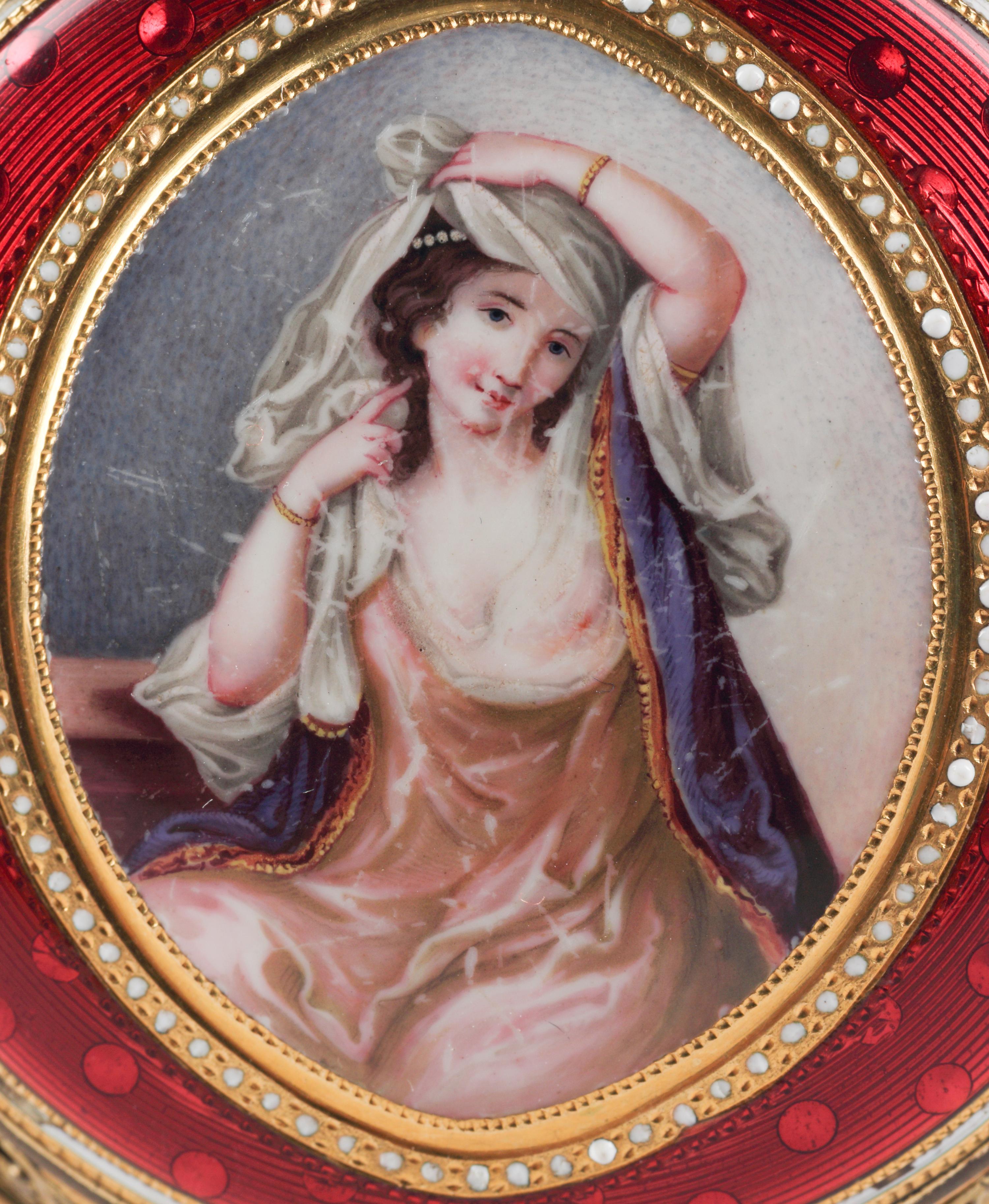 An Austrian Gilt-Bronze, Enamel, Hardstone and Pearl Cased Pocket Watch