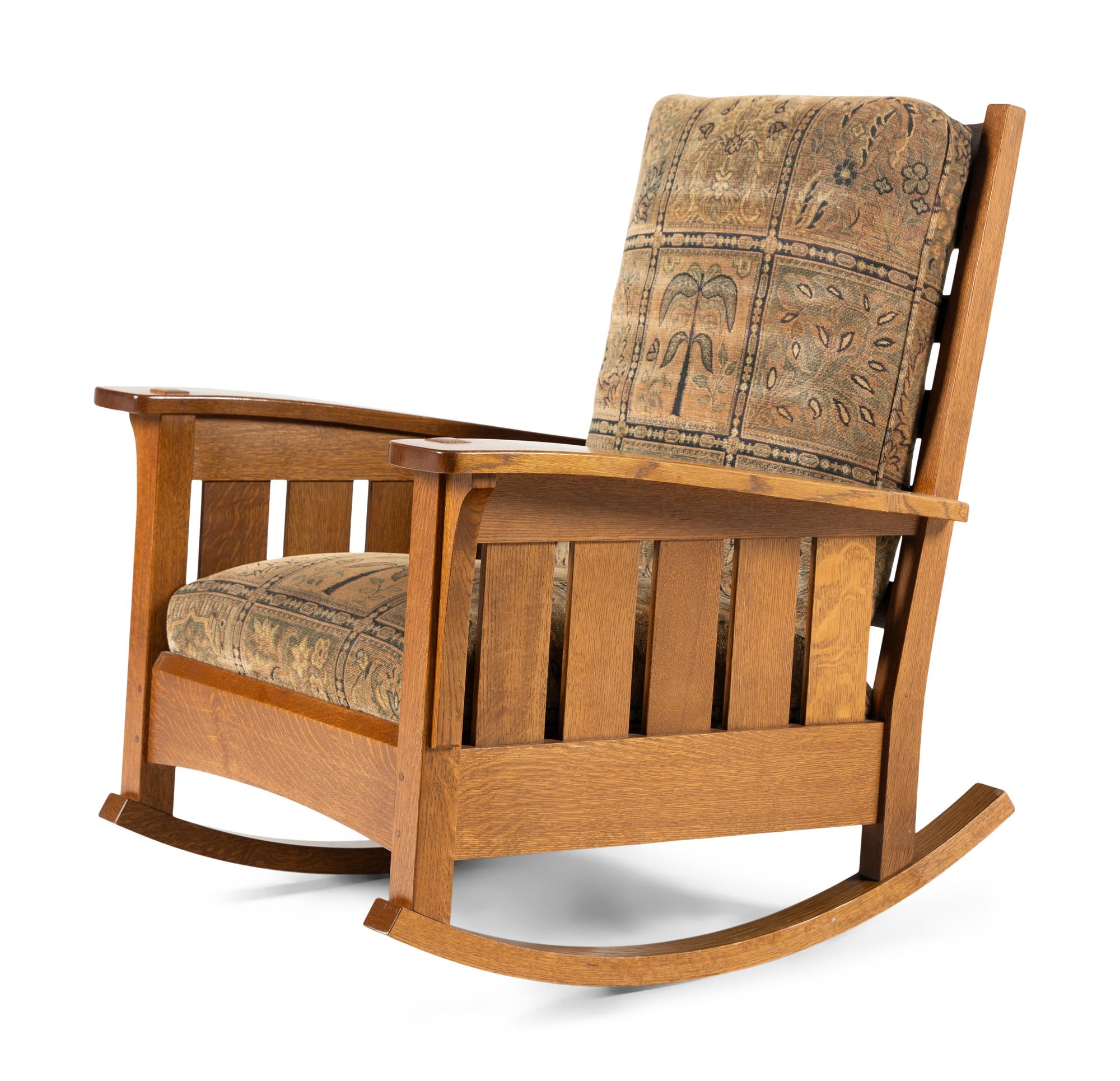Arts and Crafts Style Oak Rocking Chair