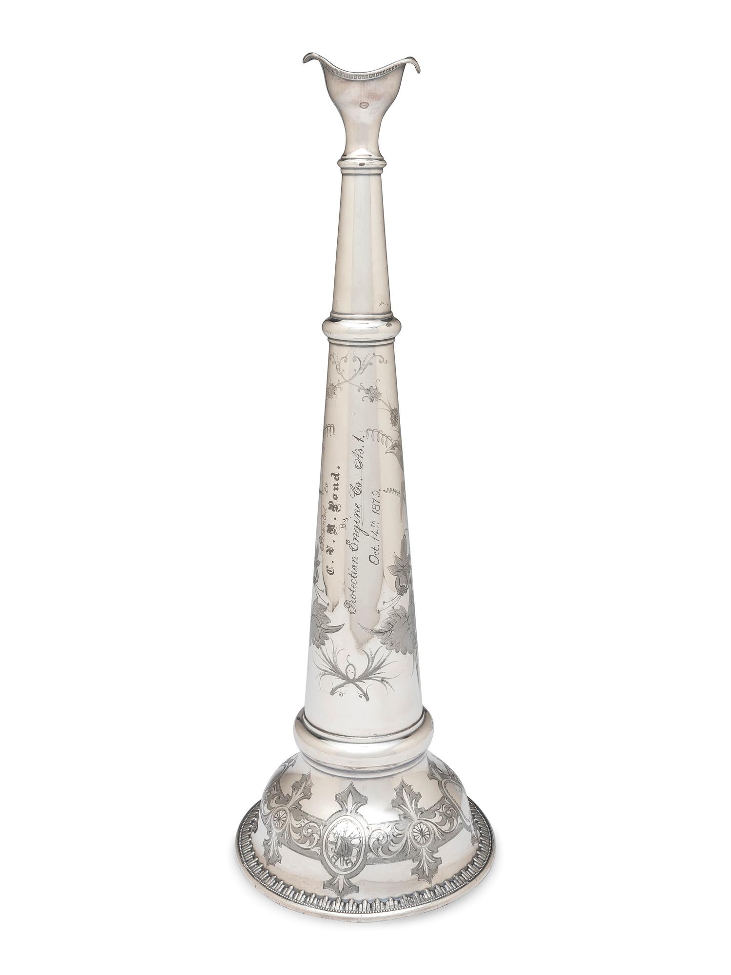 A Silver Plate Fireman's Parade Horn