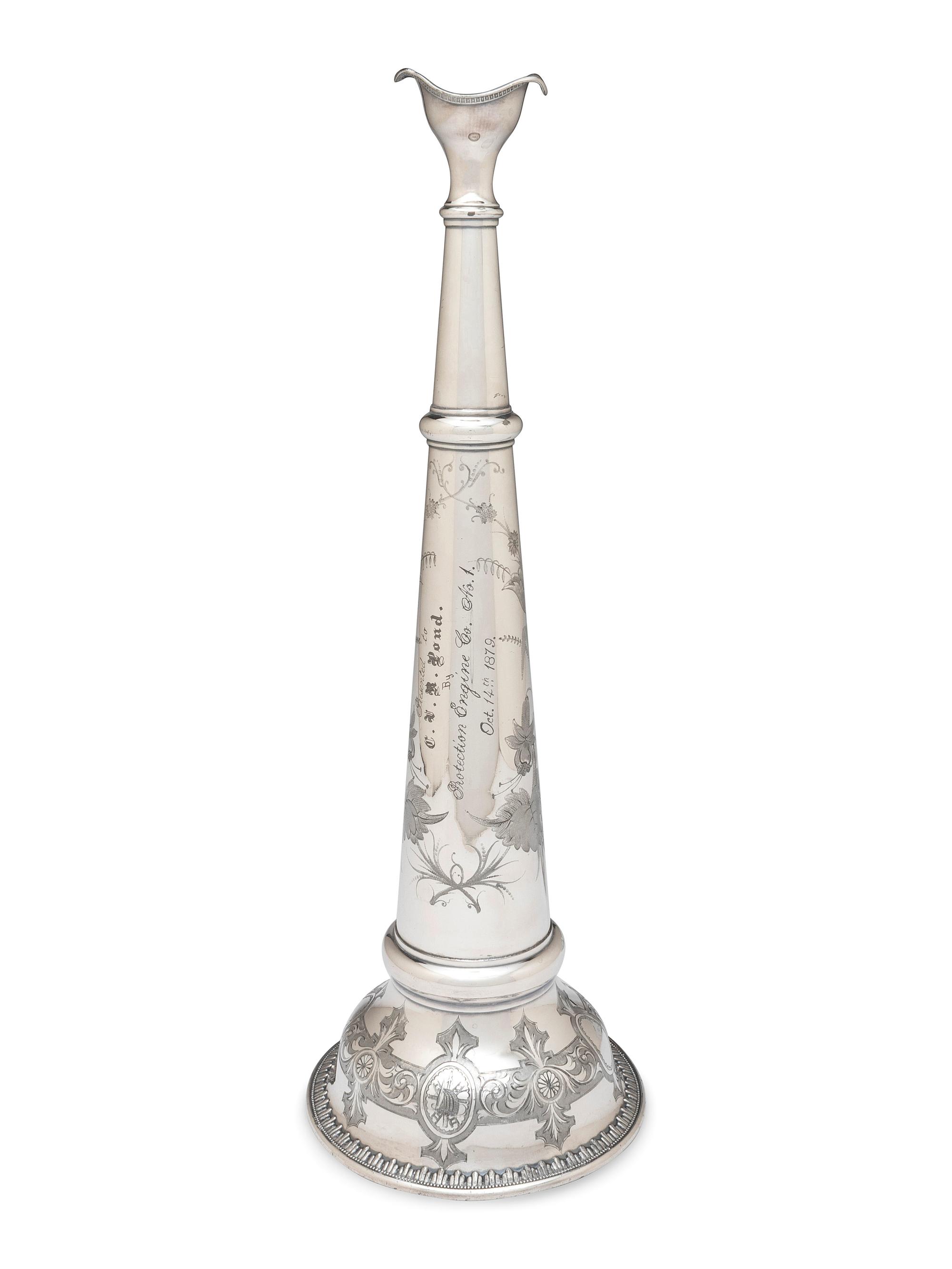 A Silver Plate Fireman's Parade Horn
