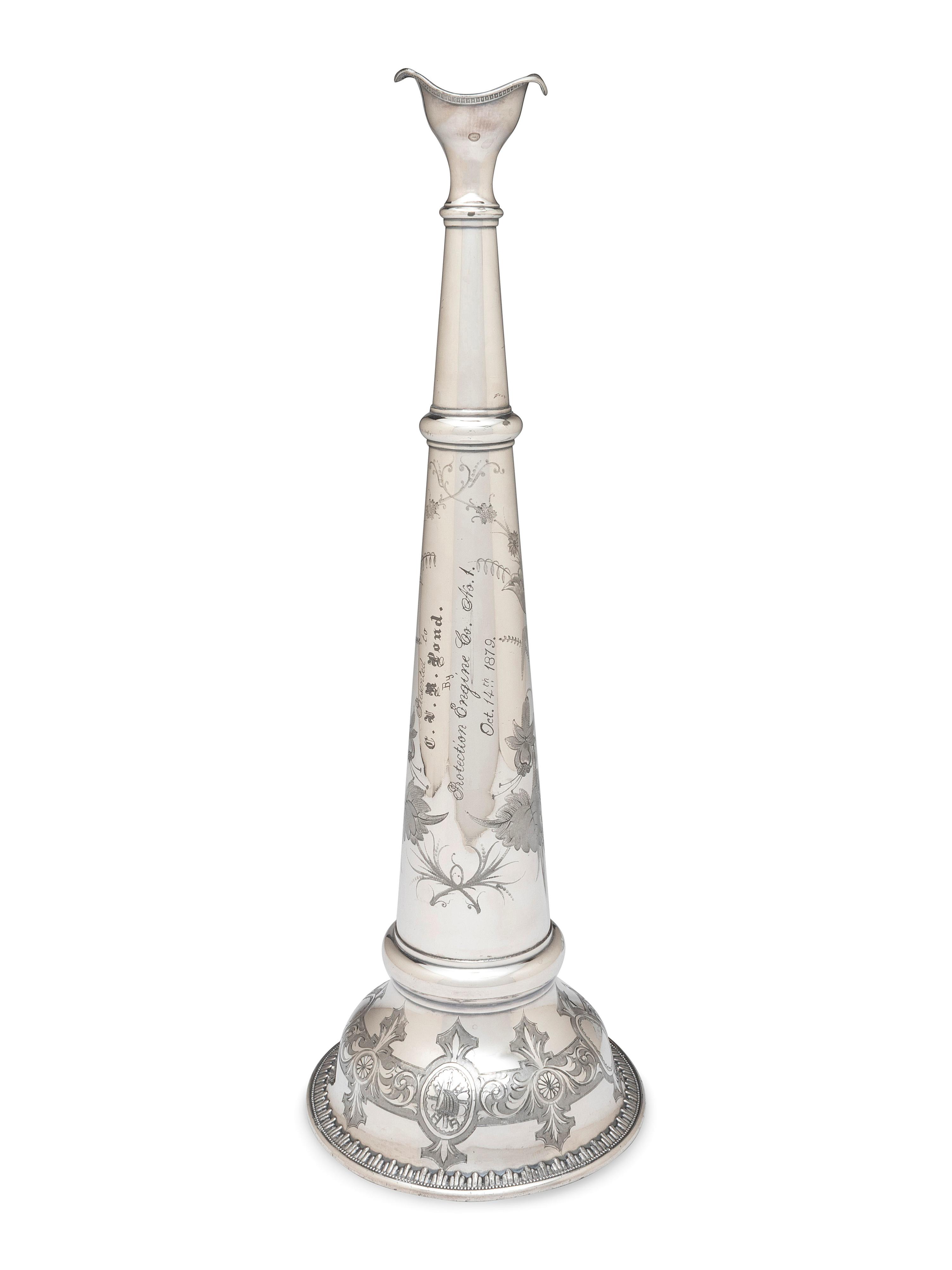 A Silver Plate Fireman's Parade Horn