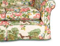 A Printed Cotton-Upholstered Two-Cushion Sofa