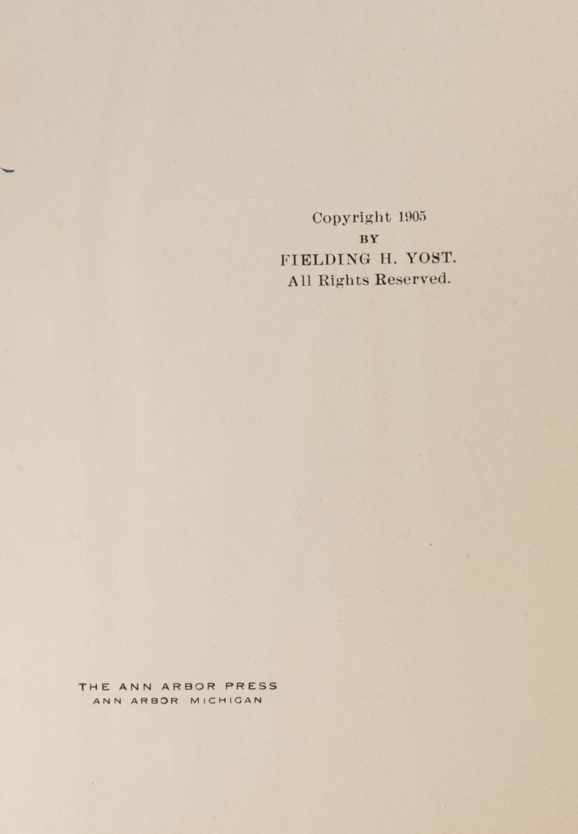 An Important Group of Fielding H. Yost Items, Including a Twice Signed Football For Player and Spectator and Letter Outlining the Origins of the Tackle Back Formation,