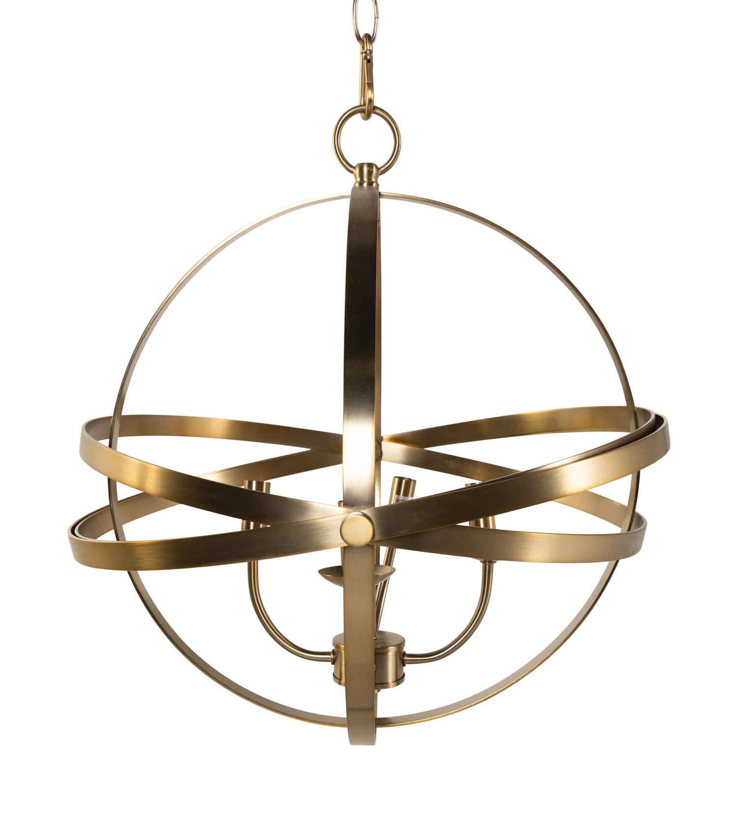 A Contemporary Brass Four-Light Pendant Lamp