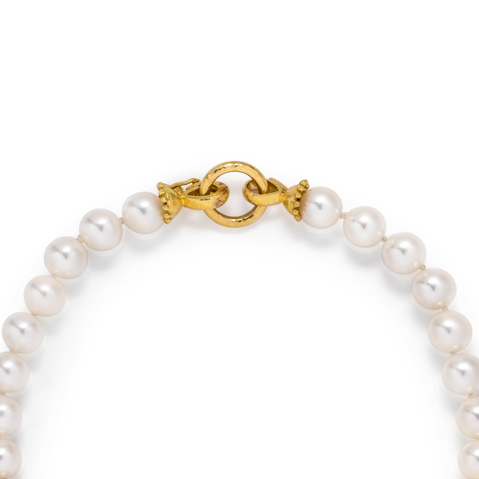 ELIZABETH LOCKE, YELLOW GOLD AND CULTURED PEARL SET