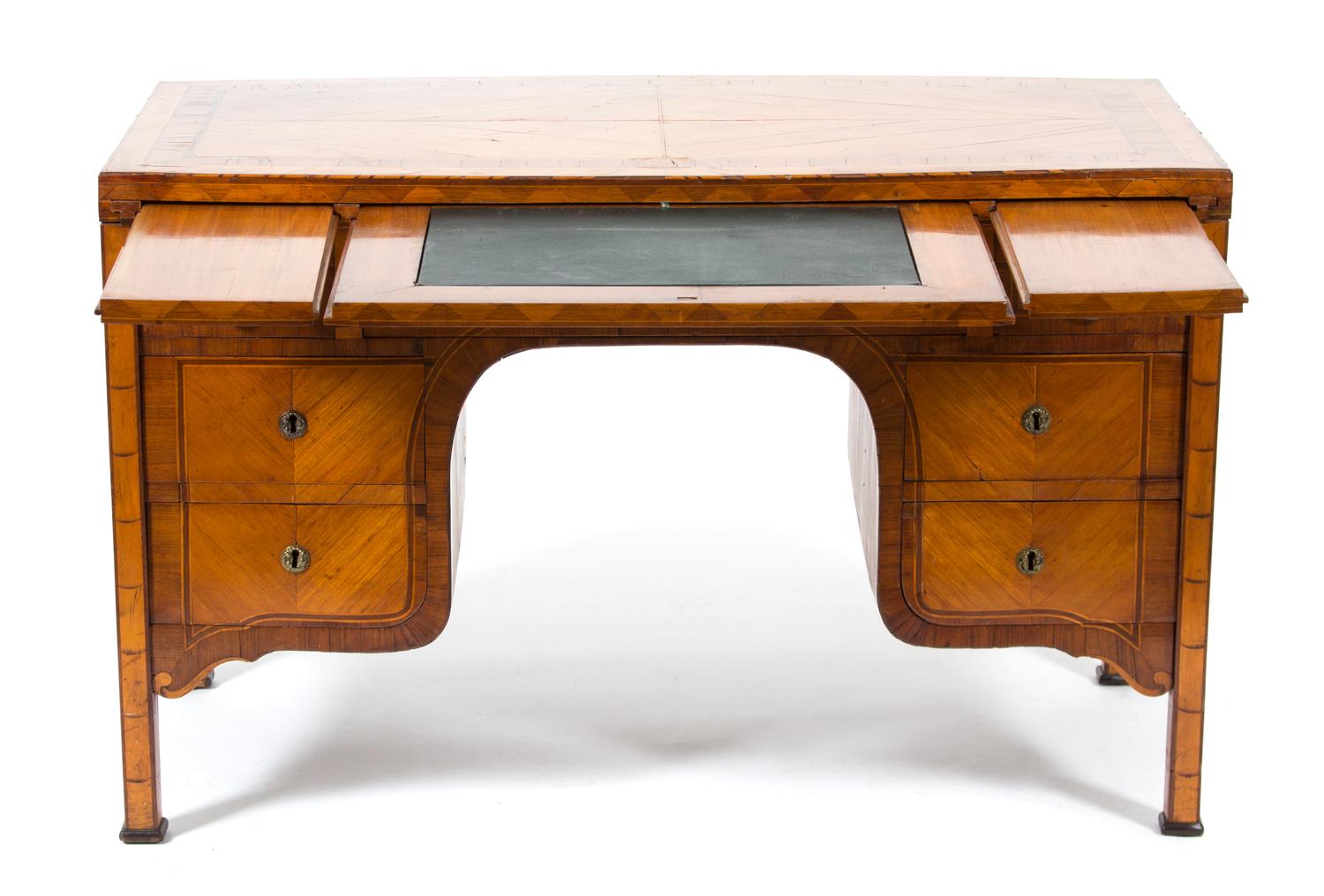 An Italian Neoclassical Inlaid Satinwood Desk — LATE 18TH CENTURY