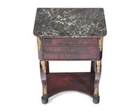 A French Louis Philippe Gilt Bronze-Mounted Mahogany Dressing Table With Marble Top