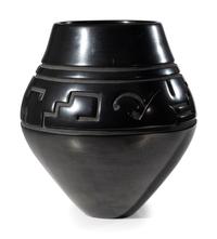 Award Winning Carved Blackware Pottery Vase