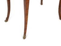 A Three Tier Walnut Serving Stand and a Louis XV Style Marble Top Parquetry Side Table