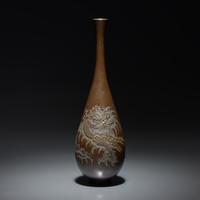 A Japanese Parcel Gilt Bronze "Dragon" Vase, signed, Meiji/Taisho Period